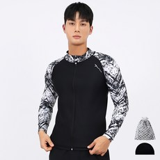 아쿠아티카 남성용 래쉬가드 집업 상의 AQAMAN + 스판수모 + 비닐백 세트