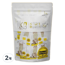 초심 고양이 강아지 겸용 간식 통살, 닭가슴살, 1kg, 2개