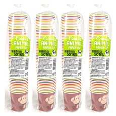 EZN 動物人物紙杯 184ml 隨機發貨, 4組