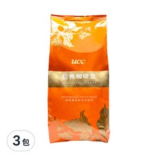 UCC 特級綜合經典咖啡豆, 保留咖啡花果香, 醇厚質地, 齒頰留香回甘, 巧克力甜香, 單向透氣閥包裝, 嚴格人工挑選, 品質安心有保障, 咖啡豆(無研磨), 450g, 3包