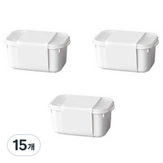 일상나눔 PP 전자레인지용 밀폐 보관 용기, 15개, 700ml