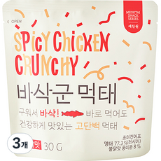 예찬원 바삭군 시즈닝 먹태 불닭맛, 30g, 3개
