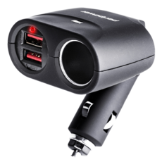 peripower 極速擴充式12V + 雙QC3.0車用快充, 雙12V電源插座, 支援12-24V輸入, 轉軸式關節設計, PS-U11