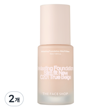 더페이스샵 잉크래스팅 파운데이션 슬림핏 뉴 15ml, C201 트루베이지, 2개