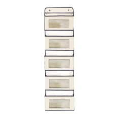 門後5層收納掛袋, 118x32x9.5公分, 米色, 118 x 32 x 9.5cm