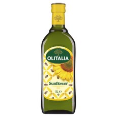OLITALIA 奧利塔 頂級葵花油, 義大利原裝進口, 品質安全的食用油, 不飽和脂肪酸88%, 中高溫烹調適用, 1L, 1瓶
