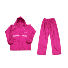 Rainfrecoat 兩件式雨衣 Set, PVC+牛津布, 玫瑰紅, XL, 玫紅色