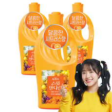 아우라 초고농축 퍼퓸캡슐 섬유유연제 스윗만다린 본품, 1L, 3개