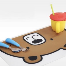 실리만 실리콘 어린이 식탁매트 WSB264, 곰, 39.4 x 27.4 x 0.08cm