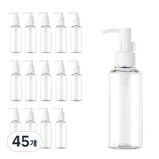 화장품 공병 오일 펌프 150ml, 투명(용기), 흰색(캡), 45개