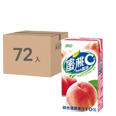 黑松 果汁C系列 蜜桃 (24入) 含維生素C 還原果汁10%, 300ml, 72入