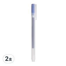 MUJI 無印良品 自由換芯 附蓋膠墨筆 0.38mm, 藍色, 2支