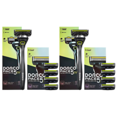 Dorco Face 5 款式套組, 2組, 刮鬍刀+刮鬍刀刀片 5入