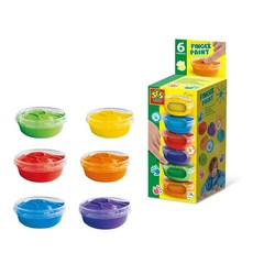 SES 益智創意玩具 幼兒手指畫彩繪顏料組，6色