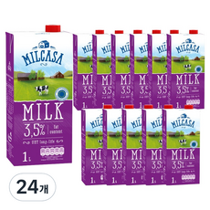 MLEKPOL 밀카사 멸균우유 3.5%, 1L, 24개