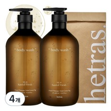 hetras. Hotel Therapy大容量沐浴露 No.20 清新檀香, 4瓶, 1.013L