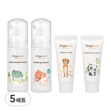 Orgabebe Trouble Kit 4種 泡泡力量洗面乳+沐浴乳&洗髮精+乳液+乳霜, 5組