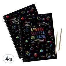 Ibis Rainbow Scratchbook SP09656 4p + 木筆 4p, 混合顏色, 4組
