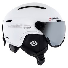 swissfit Rafine滑雪雪鏡一體型遮陽安全帽, 白色, 1個