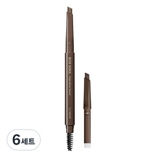 더샘 에코 소울 엣지 브로우 펜슬 + 리필 세트, 02 딥 브라운, 6세트