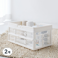 마켓비 KONTINO 폴딩바스켓 18L, 원톤화이트, 2개