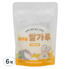 퍼기 유기농 이유식 쌀가루 작은입자, 200g, 6개