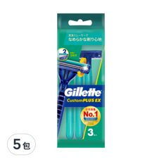 Gillette 吉列 長柄潤滑輕便刀, 3支, 5包