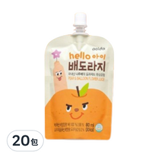 aolda Hello Baby 水梨桔梗汁 Set, 80毫升 x 10份, 韓國產, 果汁含有率:98%, 20包, 80ml
