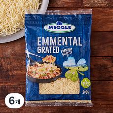 메글레 에멘탈 그레이티드 치즈, 200g, 6개