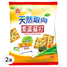 義美 天然取向蘇打餅 紫菜, 225g, 2袋