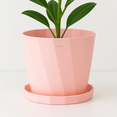 anplant 格子型塑膠粉彩園藝花盆, 粉色, 1個