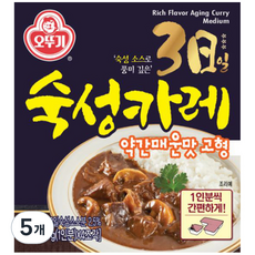 오뚜기 3일 숙성카레 약간매운맛 고형, 100g, 5개