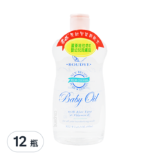柔蝶 蘆薈E嬰兒潤膚油 溫和清爽不黏膩 深層保濕, 600ml, 12瓶