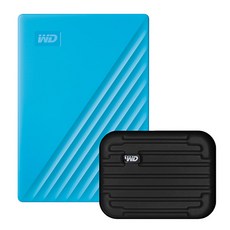 WD My Passport 휴대용 외장하드 + 파우치, 5TB, 블루