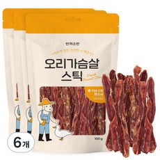 반려소반 건강한 수제간식 바른 육포, 오리가슴살, 100g, 6개 - 반려소반