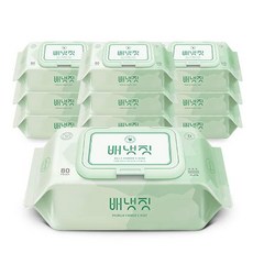 배냇짓 아기물티슈 데일리 허브 캡형, 80매, 10팩