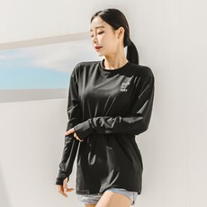 튜브트리 여성용 루즈핏 핑거홀 베이직 래쉬가드 상의 B8204
