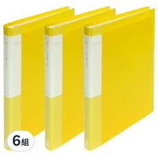 ECO Chungwoon PP透明文件夾 A4 20頁 3入組, 黃色, 6組