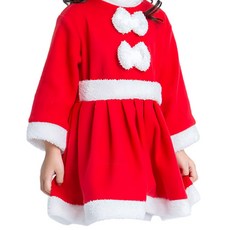 愛北鼻 純棉聖誕套裝, 女款純棉聖誕服裝兩件組, 建議80-90cm, 1入, 紅色