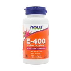 Now E級棒 維他命E膠囊食品, 100顆, 抗氧化, 減少自由基產生, 維生素E 400IU, 美國原裝進口, 1罐