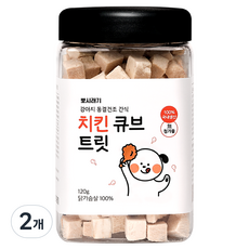 뽀시래기 강아지 동결건조 간식 큐브 트릿, 치킨맛, 120g, 2개 - 뽀시래기강아지동결건조간식북어큐브트릿85g