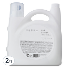 생활공작소 고농축 섬유유연제 베이비파우더향, 6L, 2개