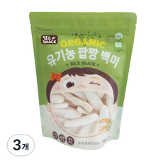맘스스낵 유기농 팝짱 백미, 백미맛, 30g, 3개