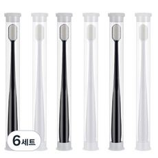 살림의기술 초미세 만이천모 칫솔 화이트 3p + 블랙 3p, 6개입, 6세트