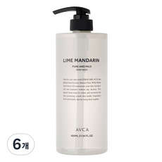 아브카 퓨어 앤 마일드 바디워시 라임 앤 만다린, 800ml, 6개