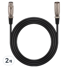 로이체 프리미엄 캐논 암수 XLR 마이크 연장 케이블, RCM-XLR2, 블랙, 2개