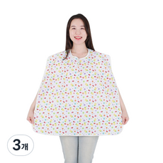 클린유니폼 방수 성인용 턱받이 벨크로형, 과일, 3개