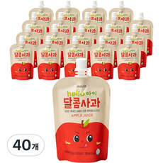 아올다 헬로아이 달콤사과 주스 100 ml, 사과맛, 40개, 100ml