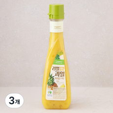 풀무원 리얼과일 저지방 드레싱 골드파인애플 & 골드키위, 525g, 3개