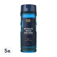 PONPON 澎澎 MAN 男性私密專洗液, 有效抑菌消臭，抗菌調理，溫和清潔, 300g, 5瓶